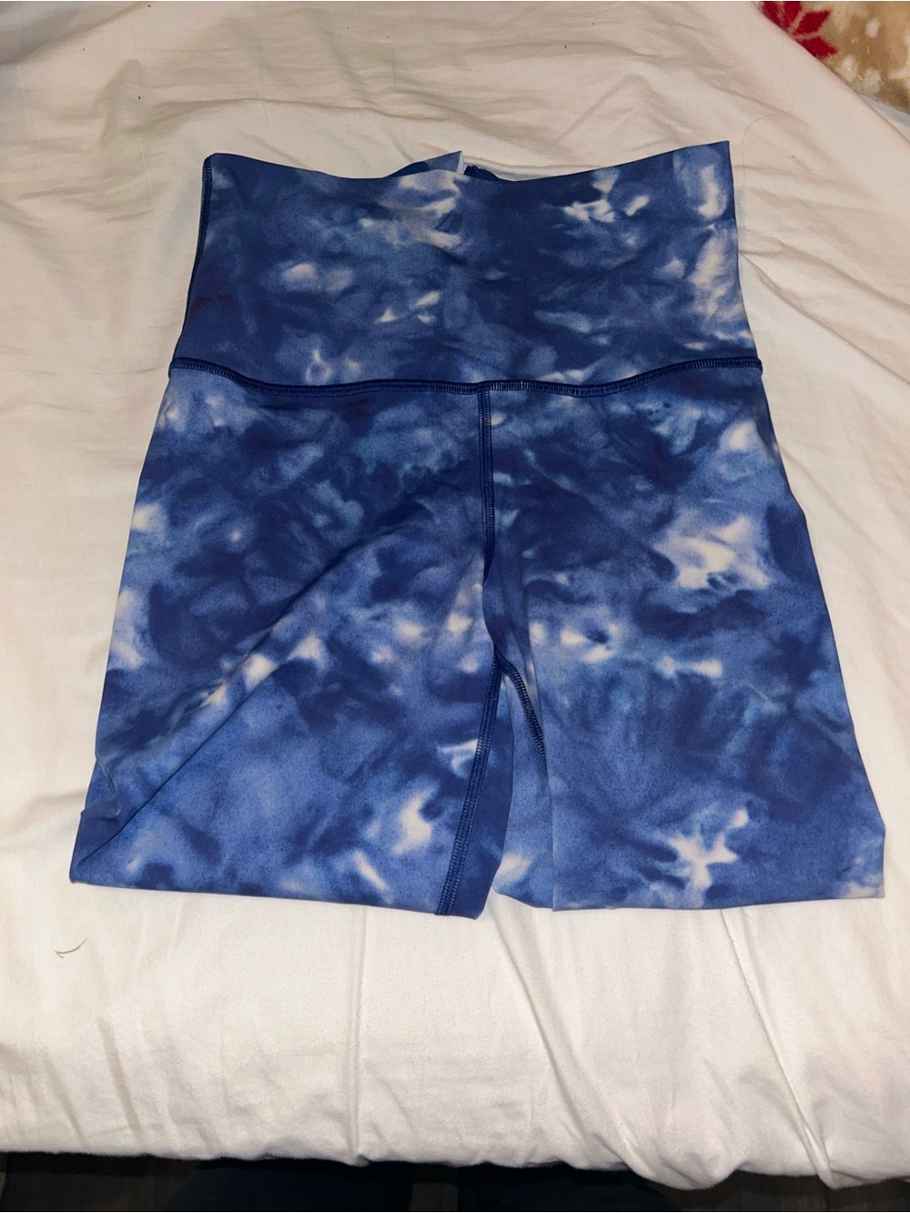 lululemon athletica Blue and White Tie-Dye High-Rise Shorts